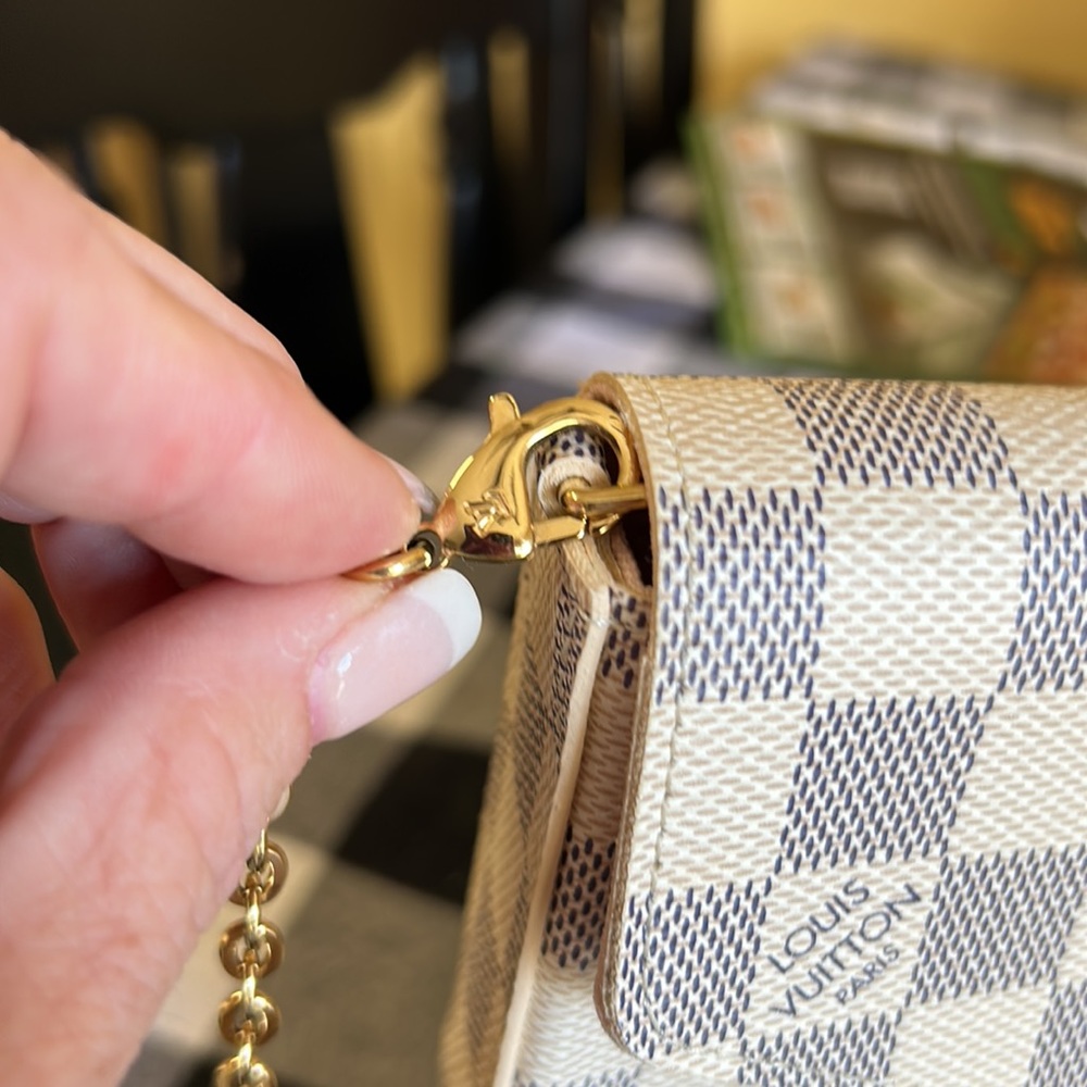 LV Damier Azur Felicie Chain Bag - Picture 6 of 8